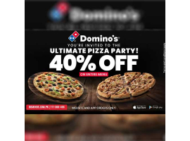 Domino's Pizza Get 40% OFF on Entire Menu